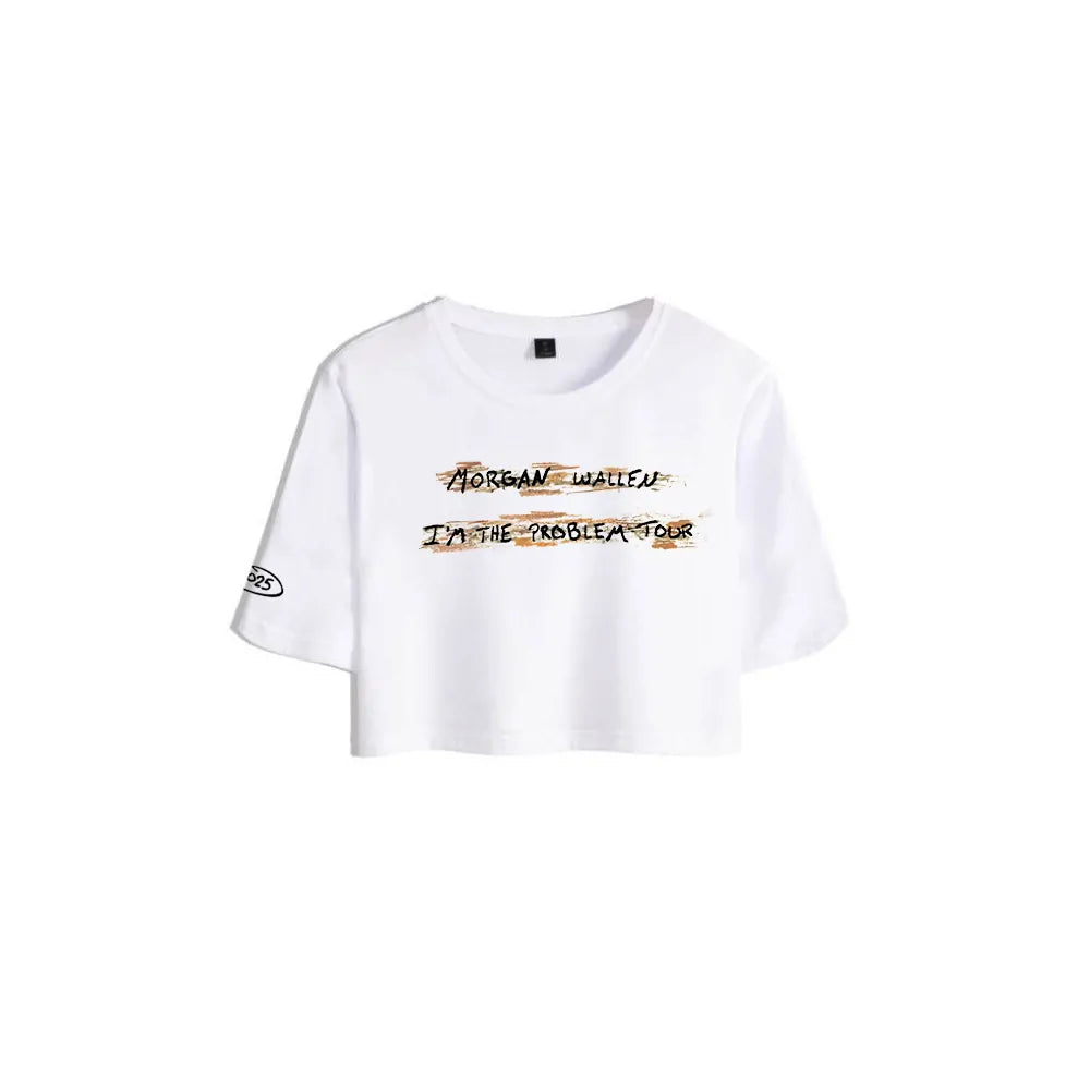 I’M THE PROBLEM TOUR WHITE CROP T-SHIRT