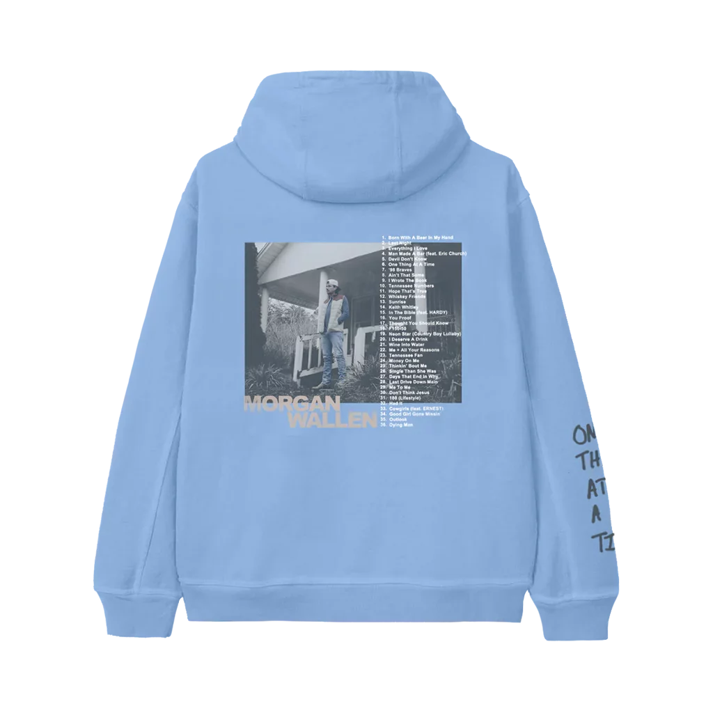 ONE THING AT A TIME ALBUM COVER BLUE HOODIE