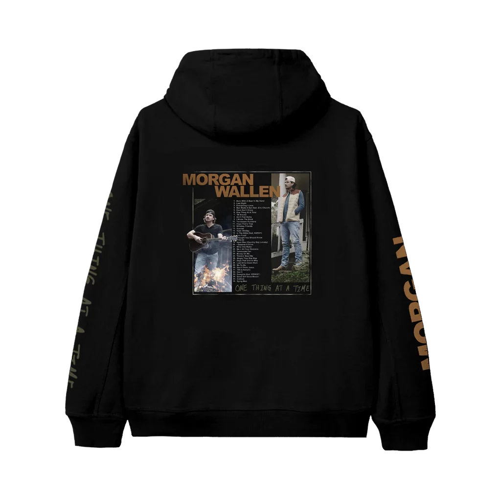 ONE THING AT A TIME BLACK PHOTO HOODIE